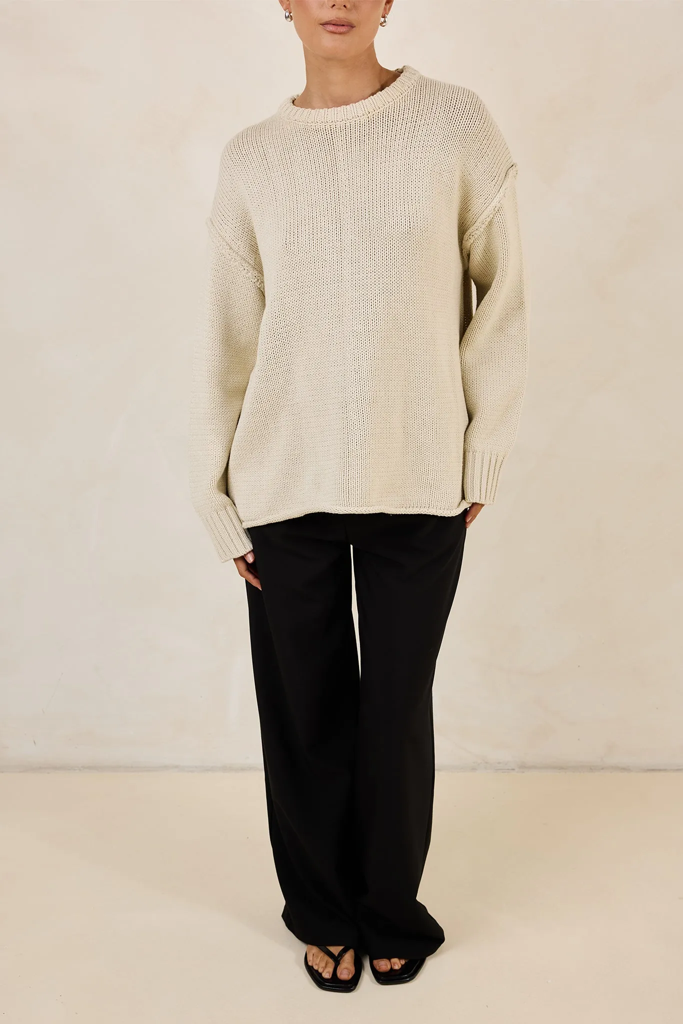 Kennedy Knit Jumper (Beige) sold by Runway Scout product image thumbnail 4
