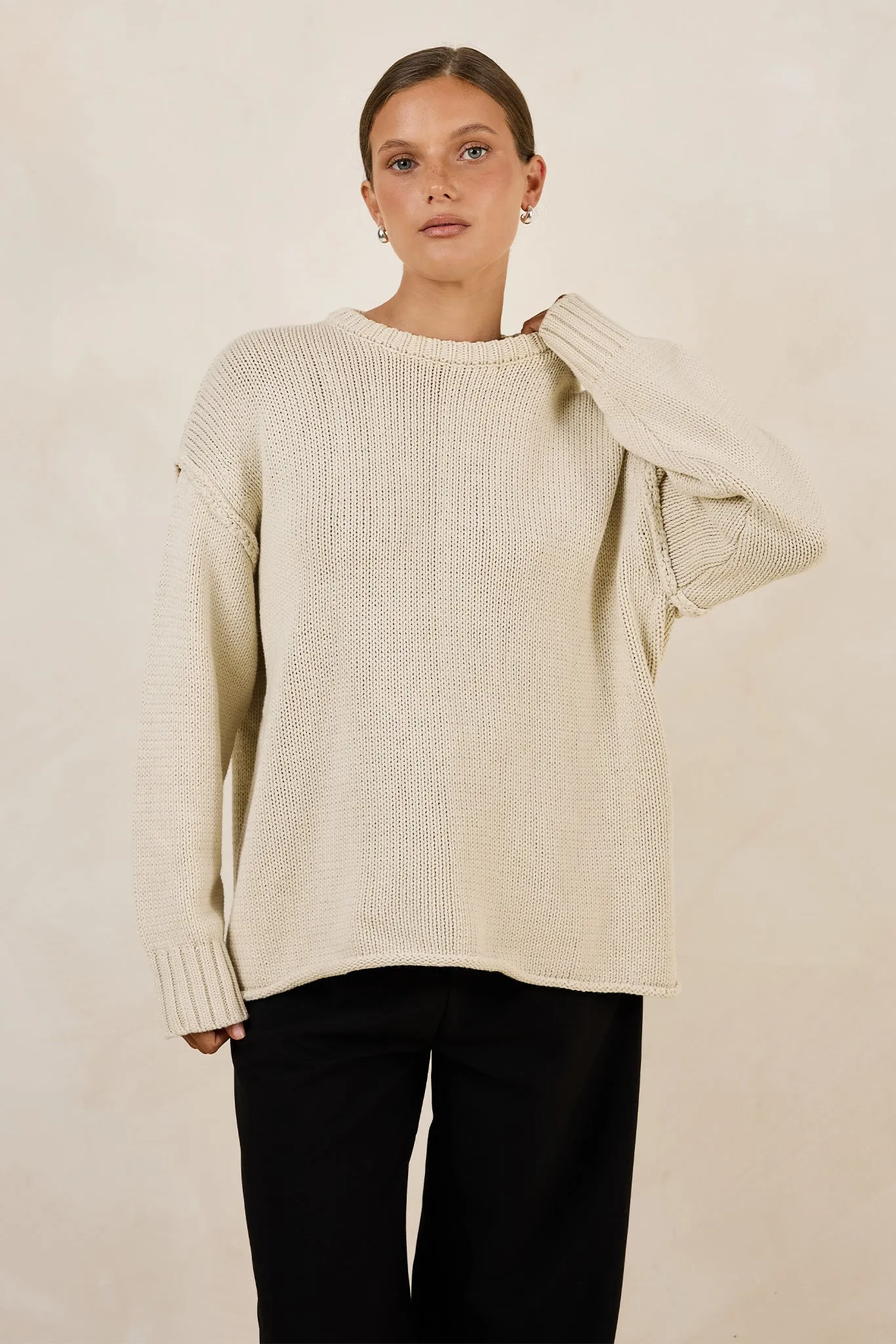 Kennedy Knit Jumper (Beige) sold by Runway Scout product image thumbnail 3