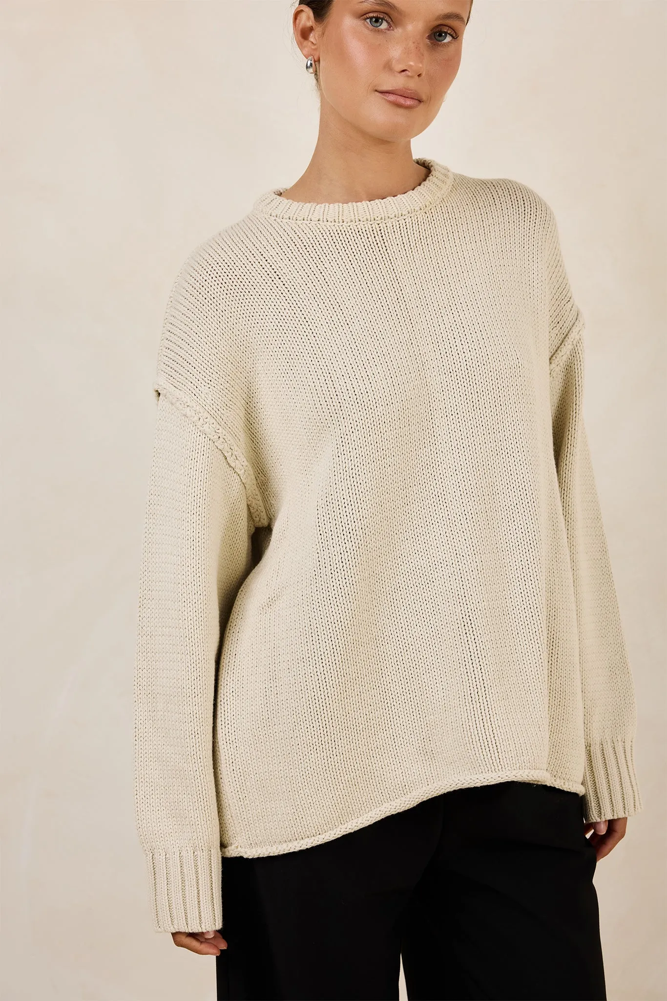 Kennedy Knit Jumper (Beige) sold by Runway Scout product image thumbnail 5