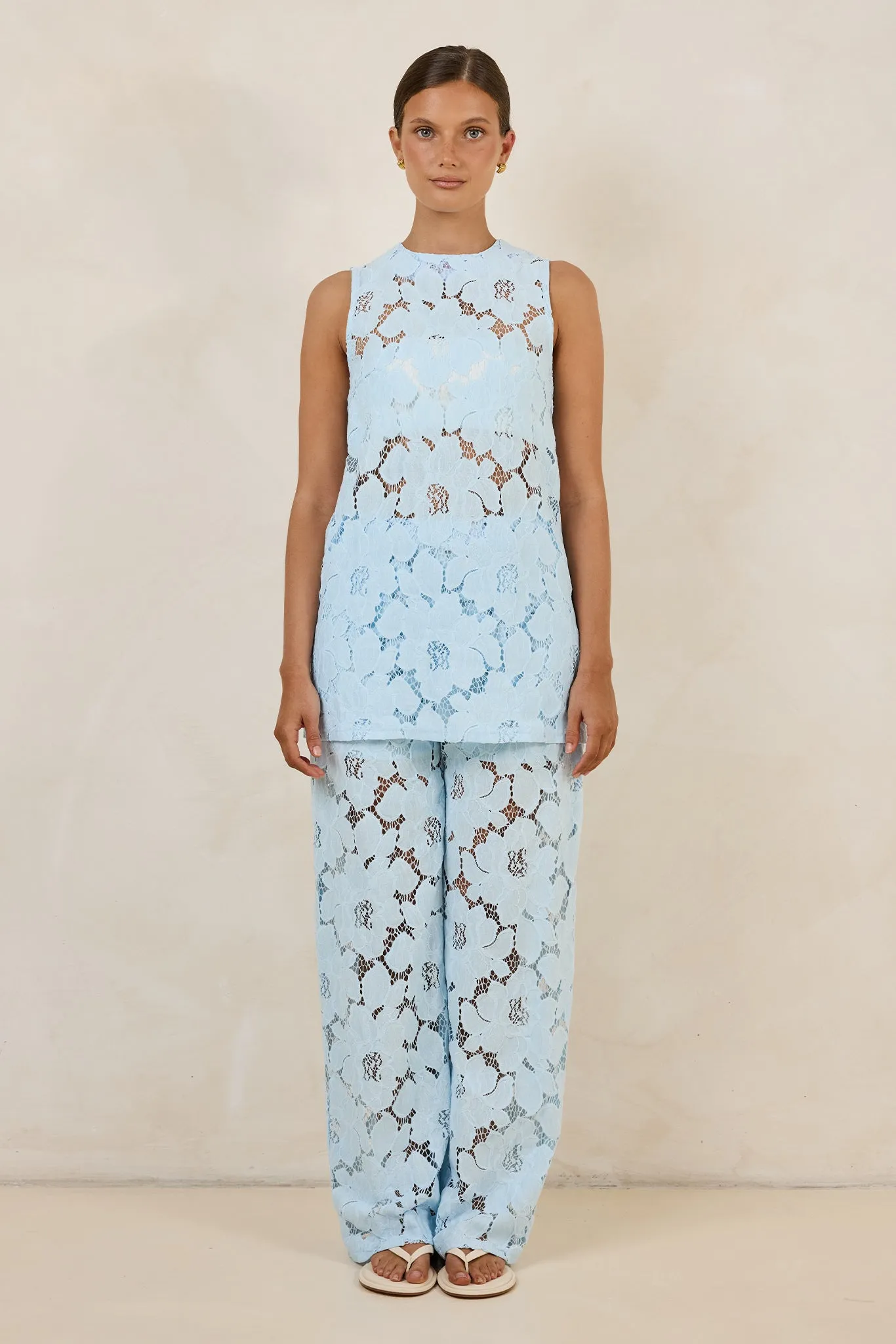 Jocelyn Lace Top (Light Blue) sold by Runway Scout product image thumbnail 4