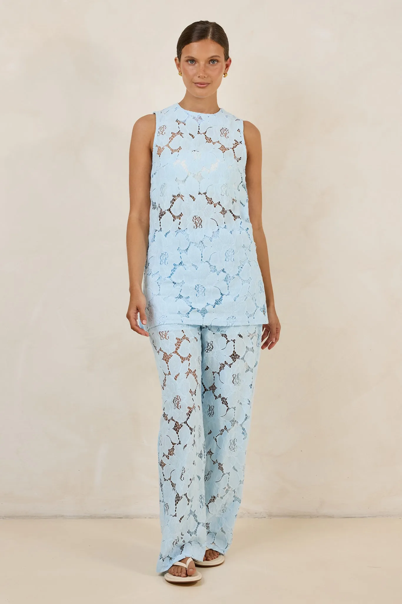 Jocelyn Lace Top (Light Blue) sold by Runway Scout product image thumbnail 5