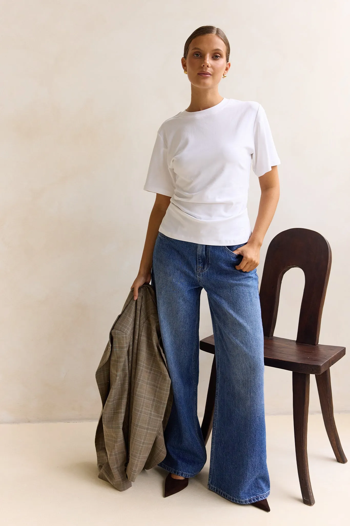 Rory Cinched Tee (White) sold by Runway Scout product image thumbnail 2