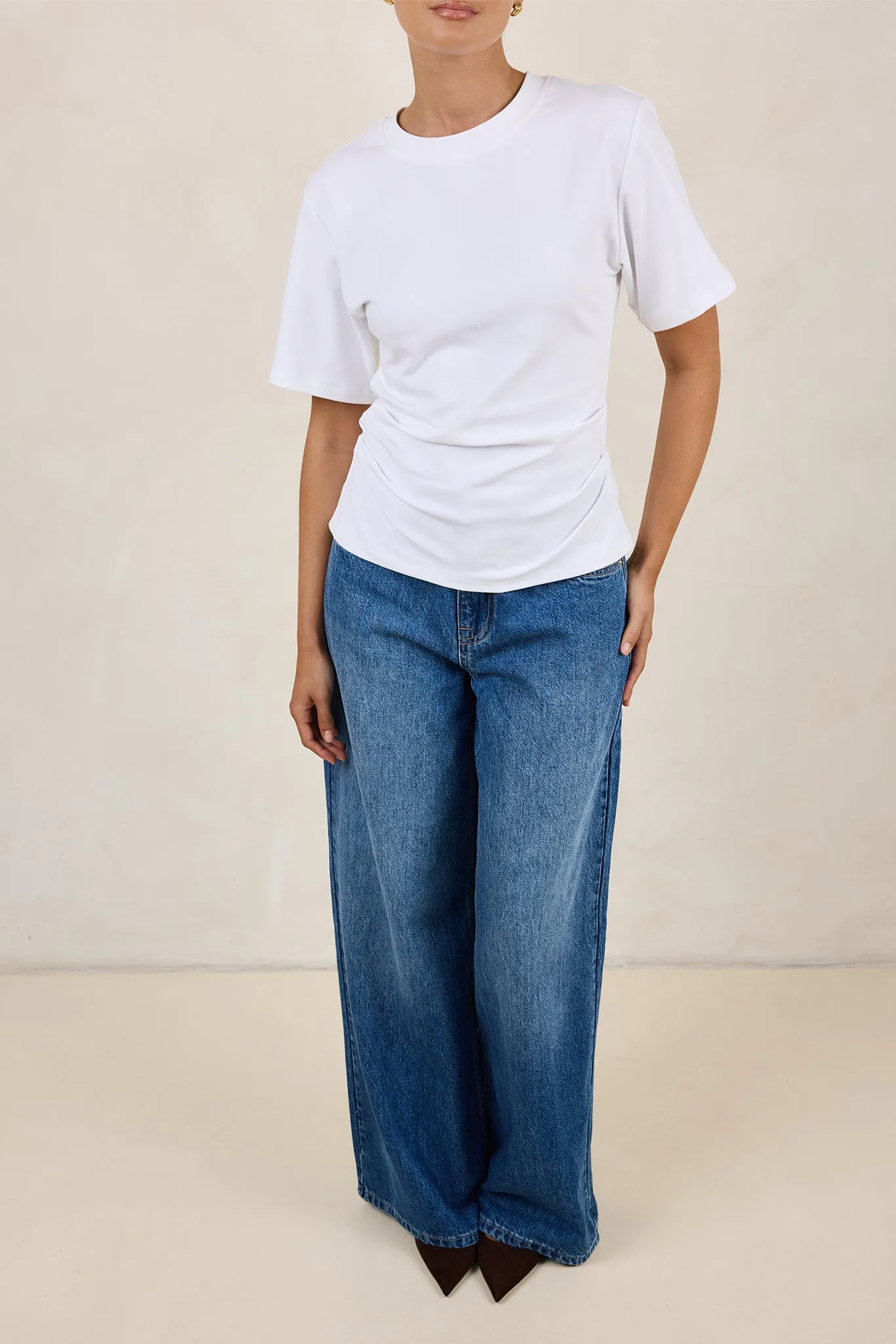 Rory Cinched Tee (White) sold by Runway Scout product image thumbnail 3