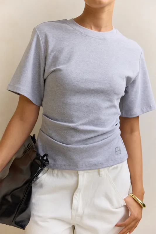 Rory Cinched Tee (Grey Marle) made by Runway Scout