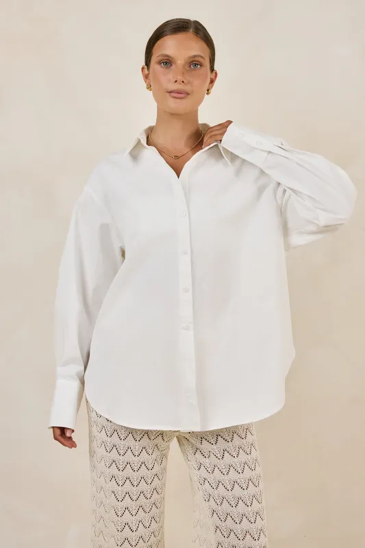 Theo Classic Cotton Shirt (White) made by Runway Scout