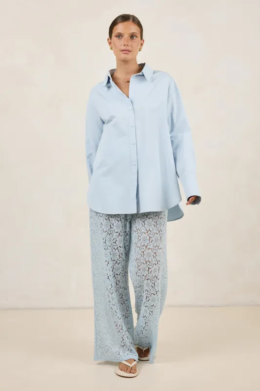 Theo Classic Cotton Shirt (Powder Blue) made by Runway Scout