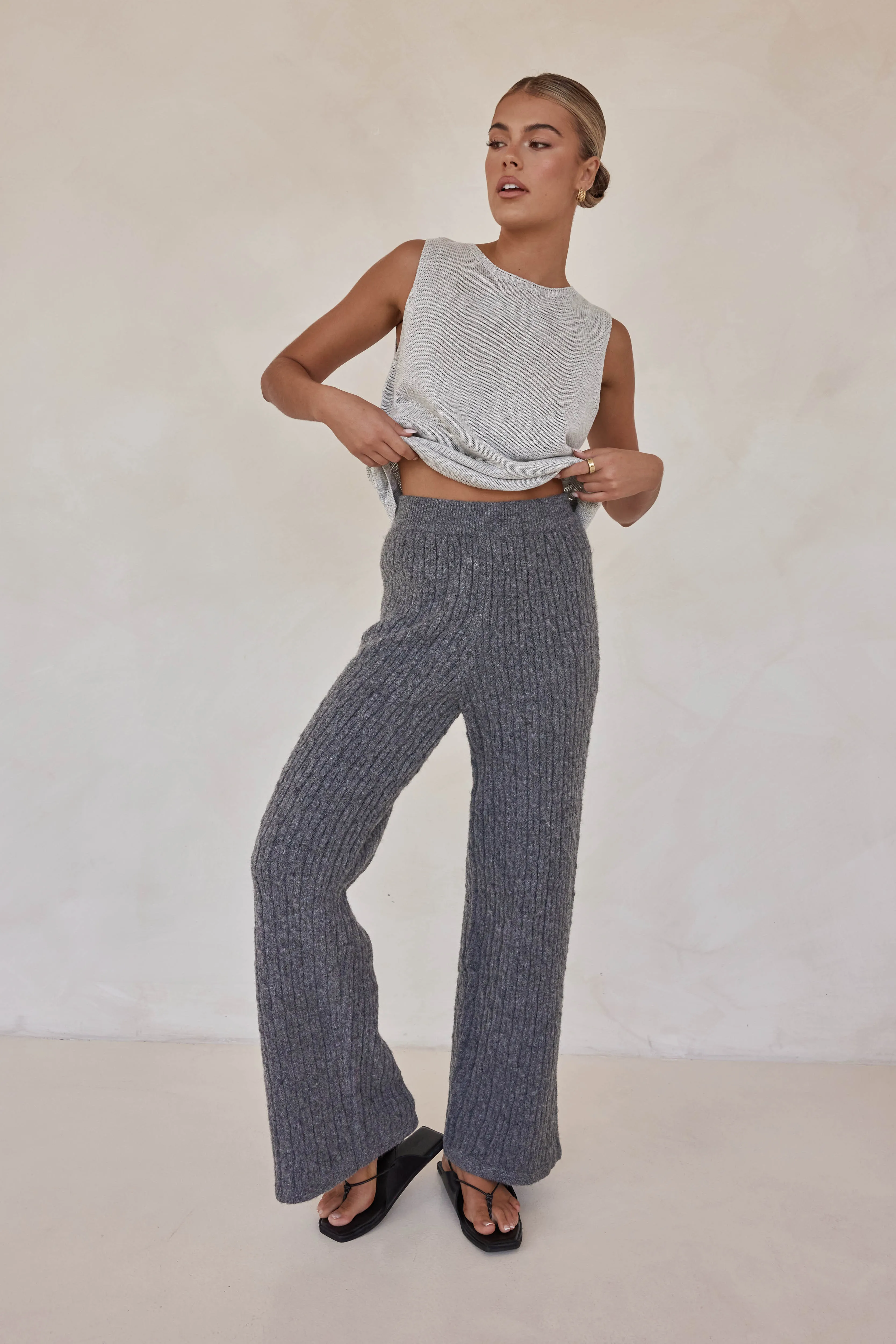 Ellis Knit Pants (Grey) sold by Runway Scout product image thumbnail 3