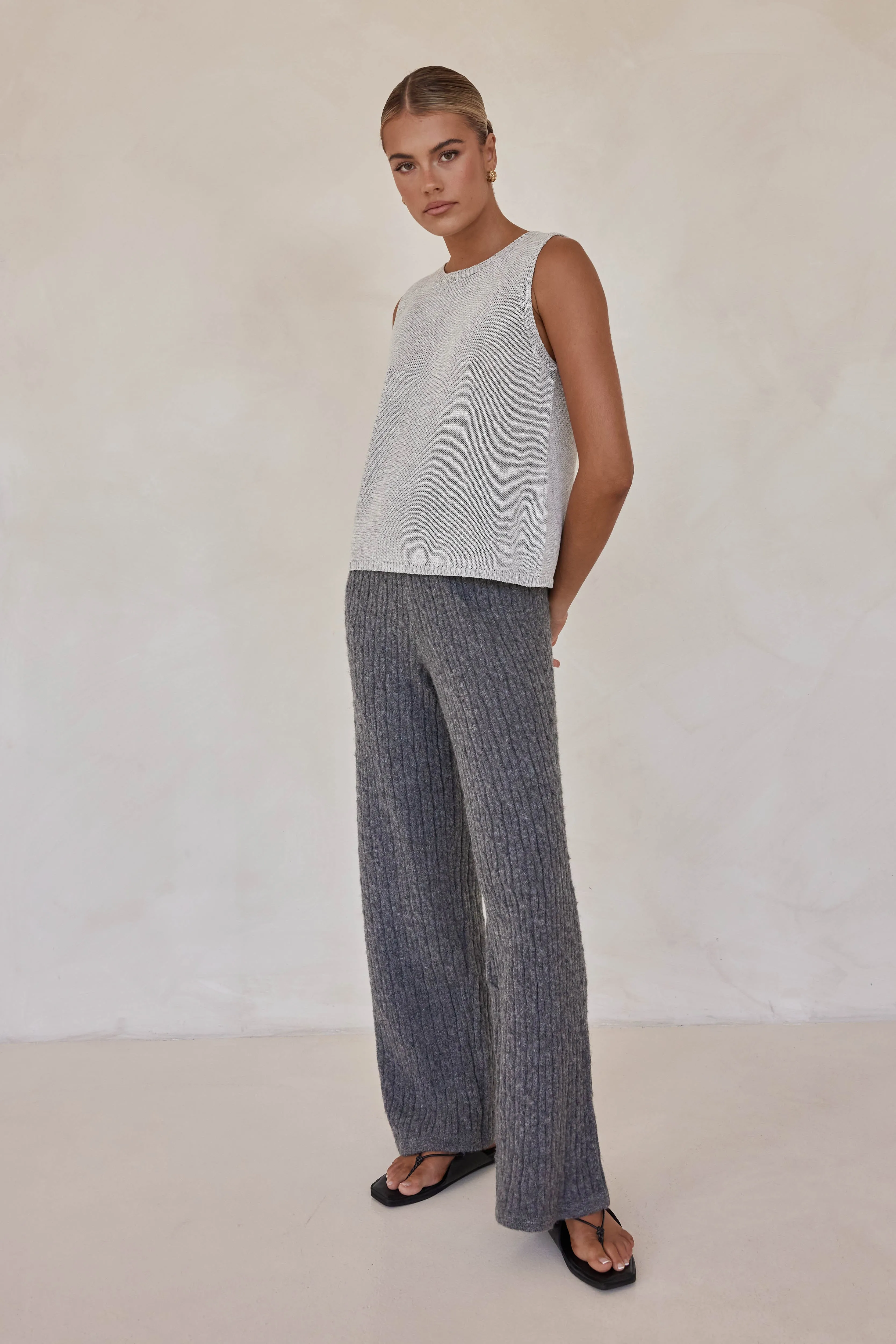 Ellis Knit Pants (Grey) sold by Runway Scout product image thumbnail 2