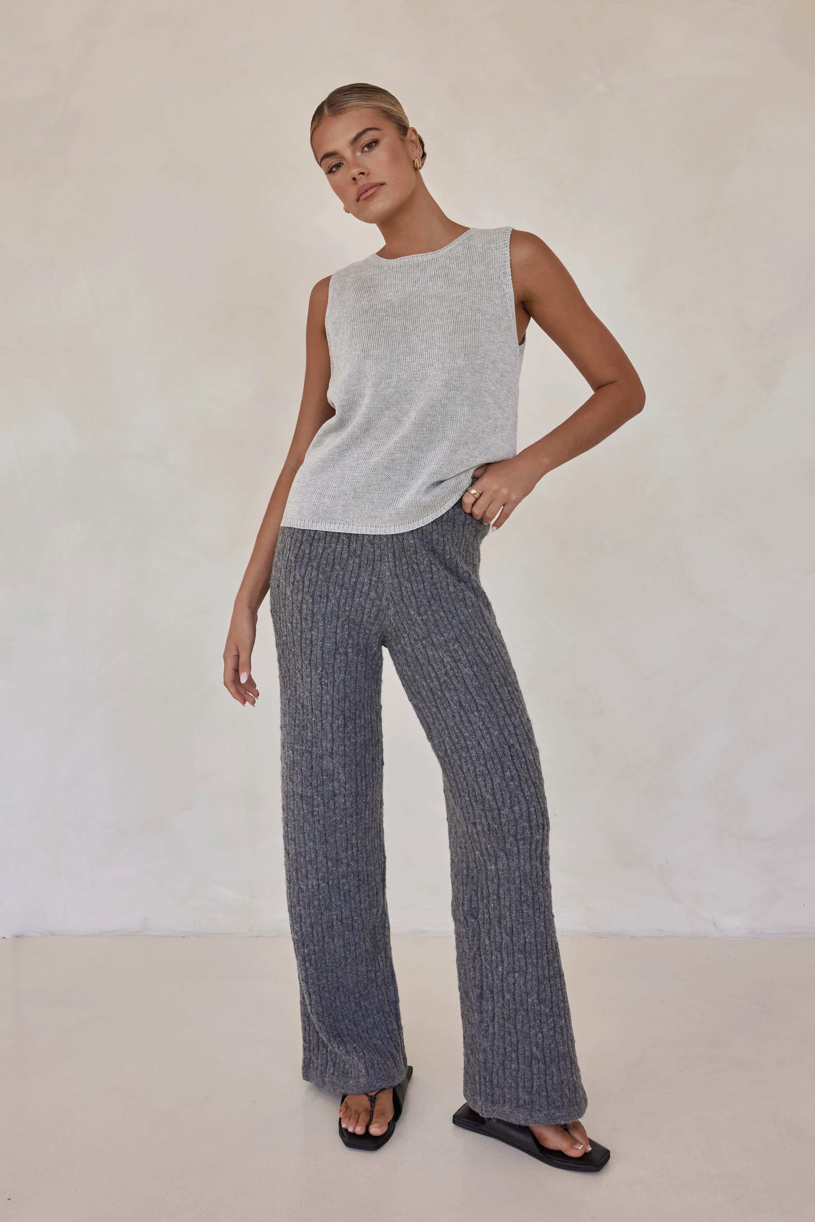 Ellis Knit Pants (Grey) sold by Runway Scout product image thumbnail 5