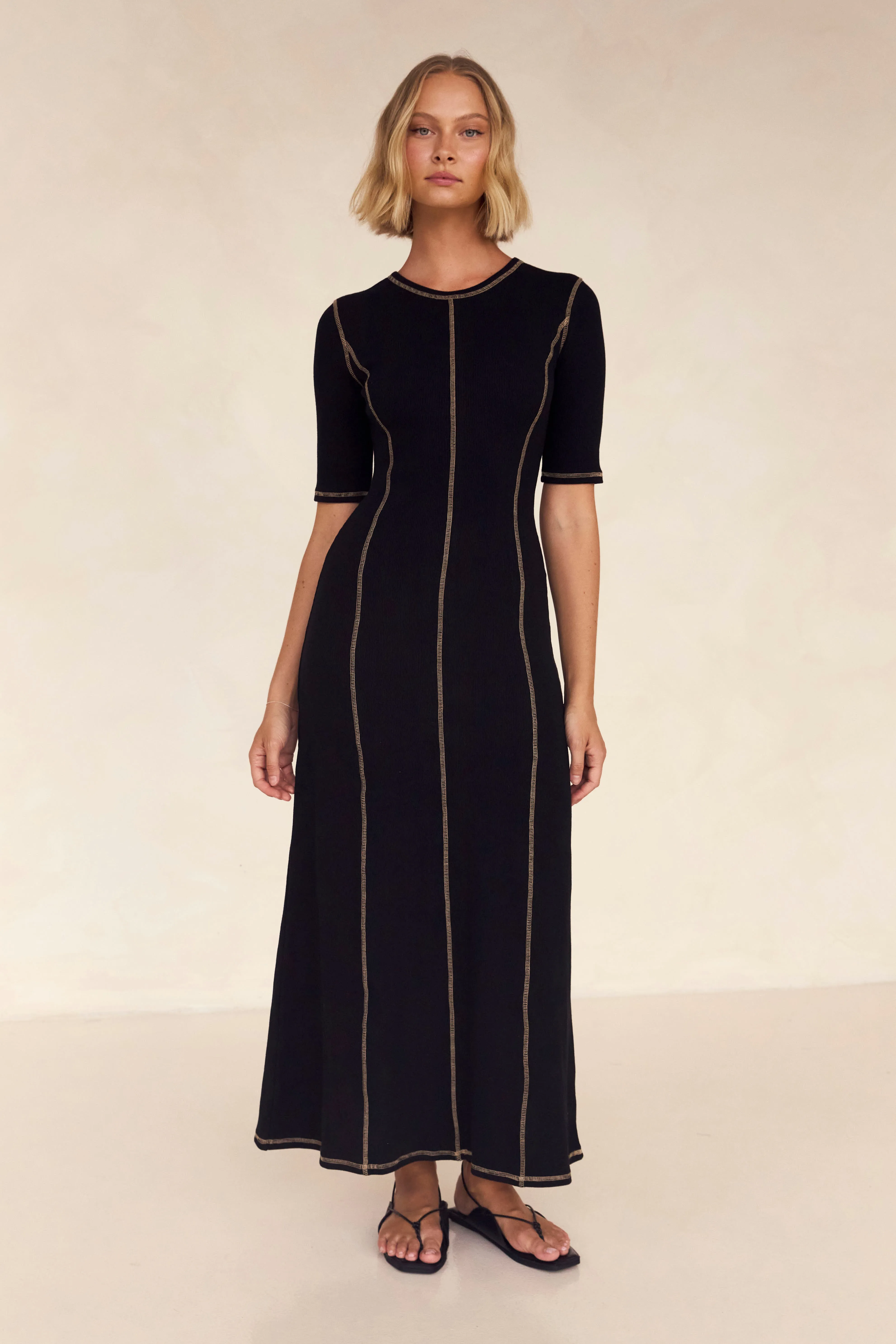 Bates Ribbed Maxi Dress (Black) sold by Runway Scout product image thumbnail 5