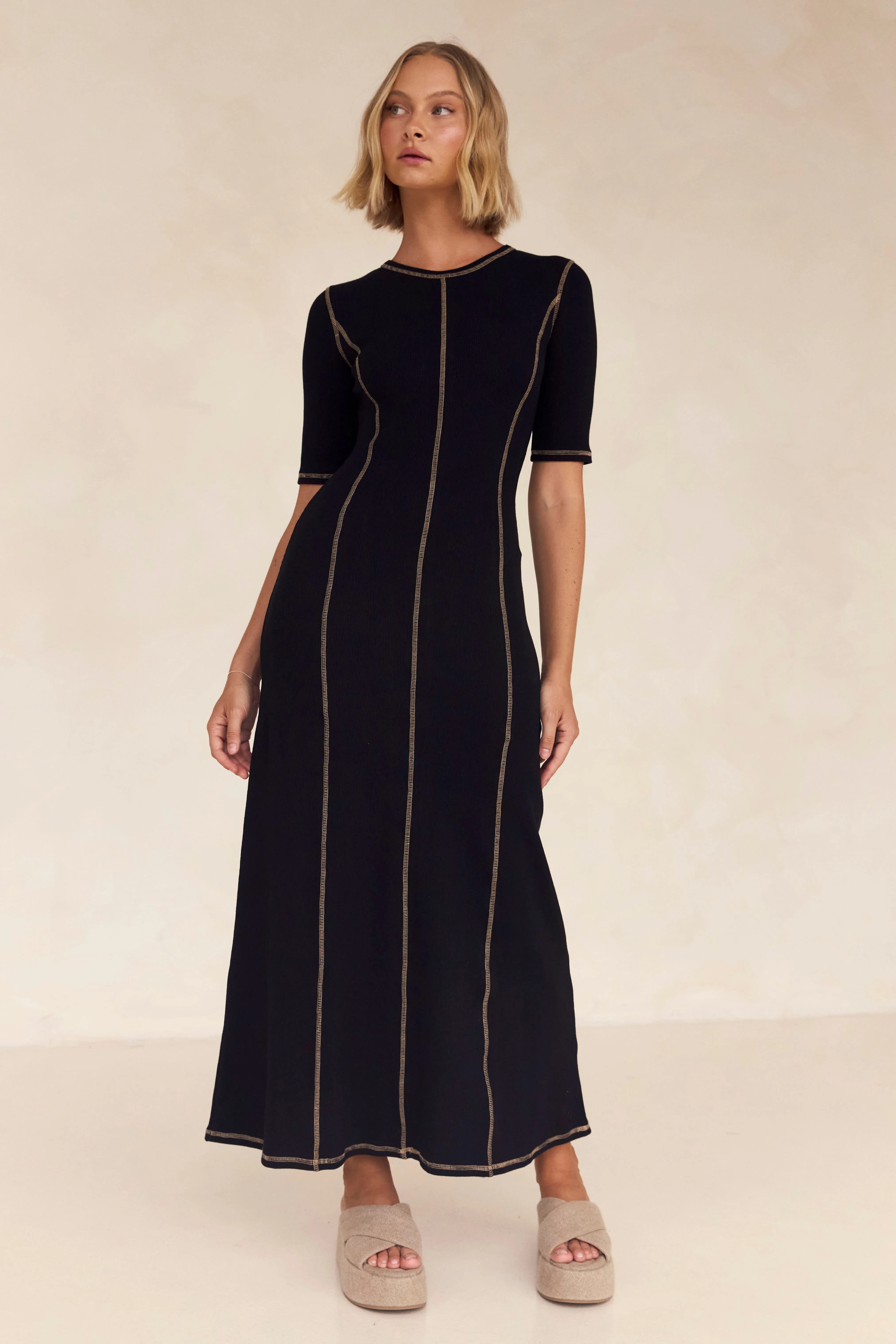 Bates Ribbed Maxi Dress (Black) sold by Runway Scout product image thumbnail 3