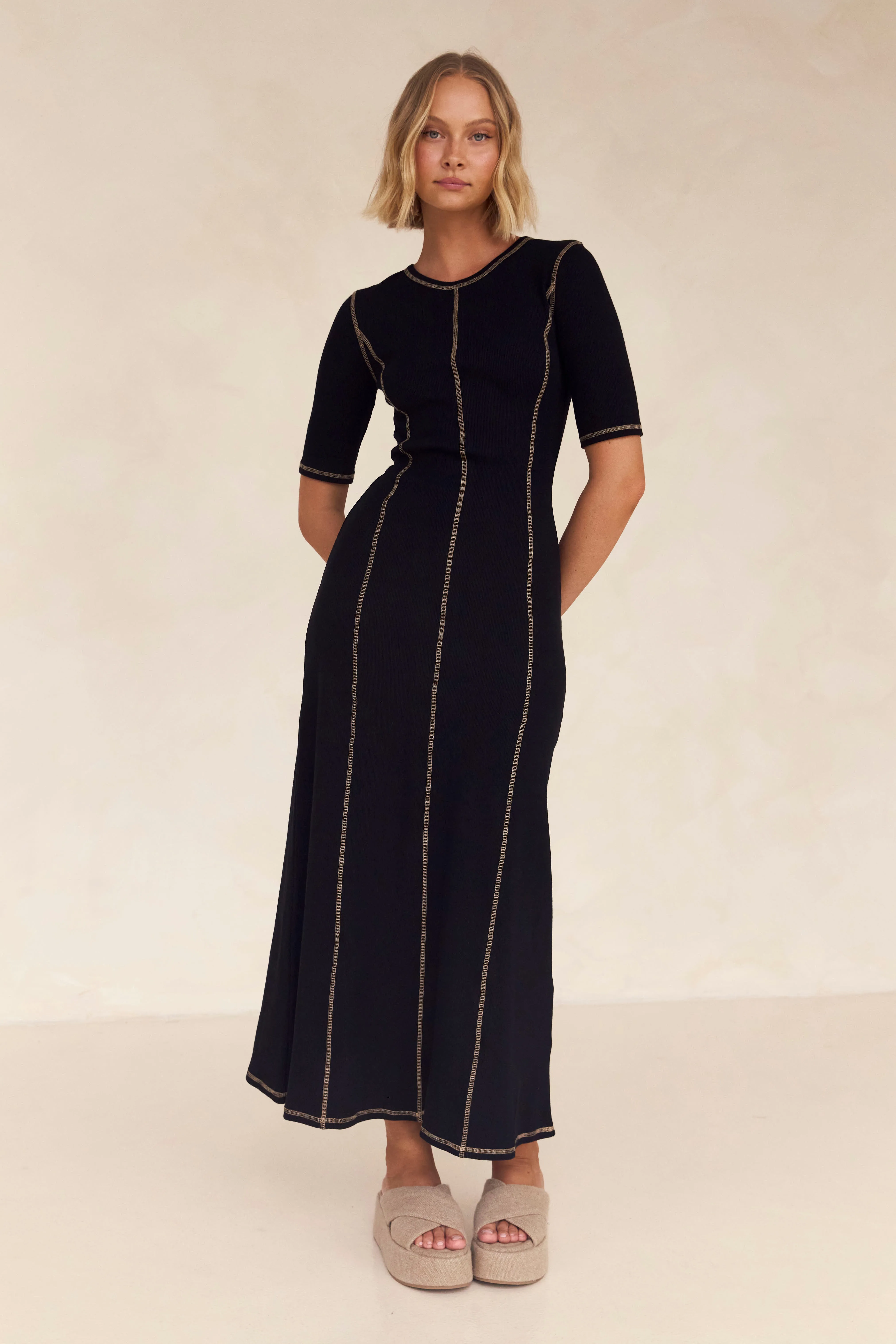 Bates Ribbed Maxi Dress (Black) sold by Runway Scout product image thumbnail 2