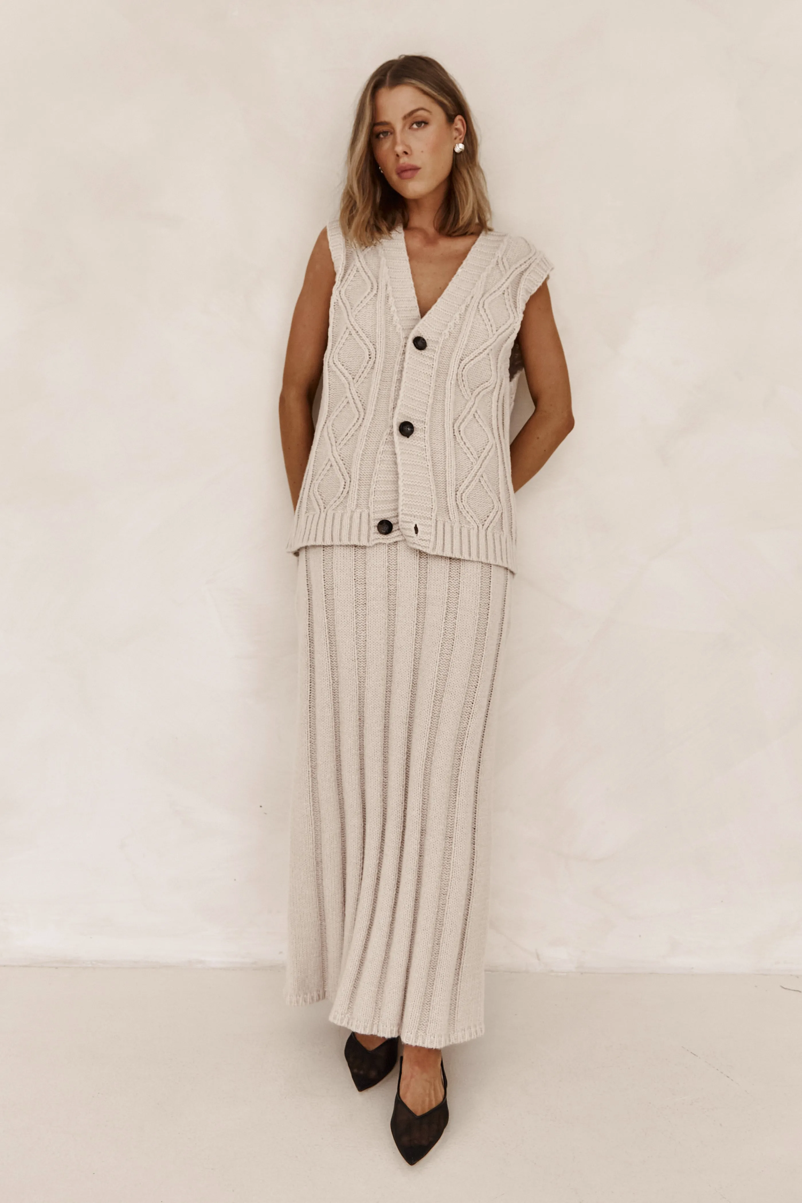 Caleigh Knit Vest (Beige) sold by Runway Scout product image thumbnail 5