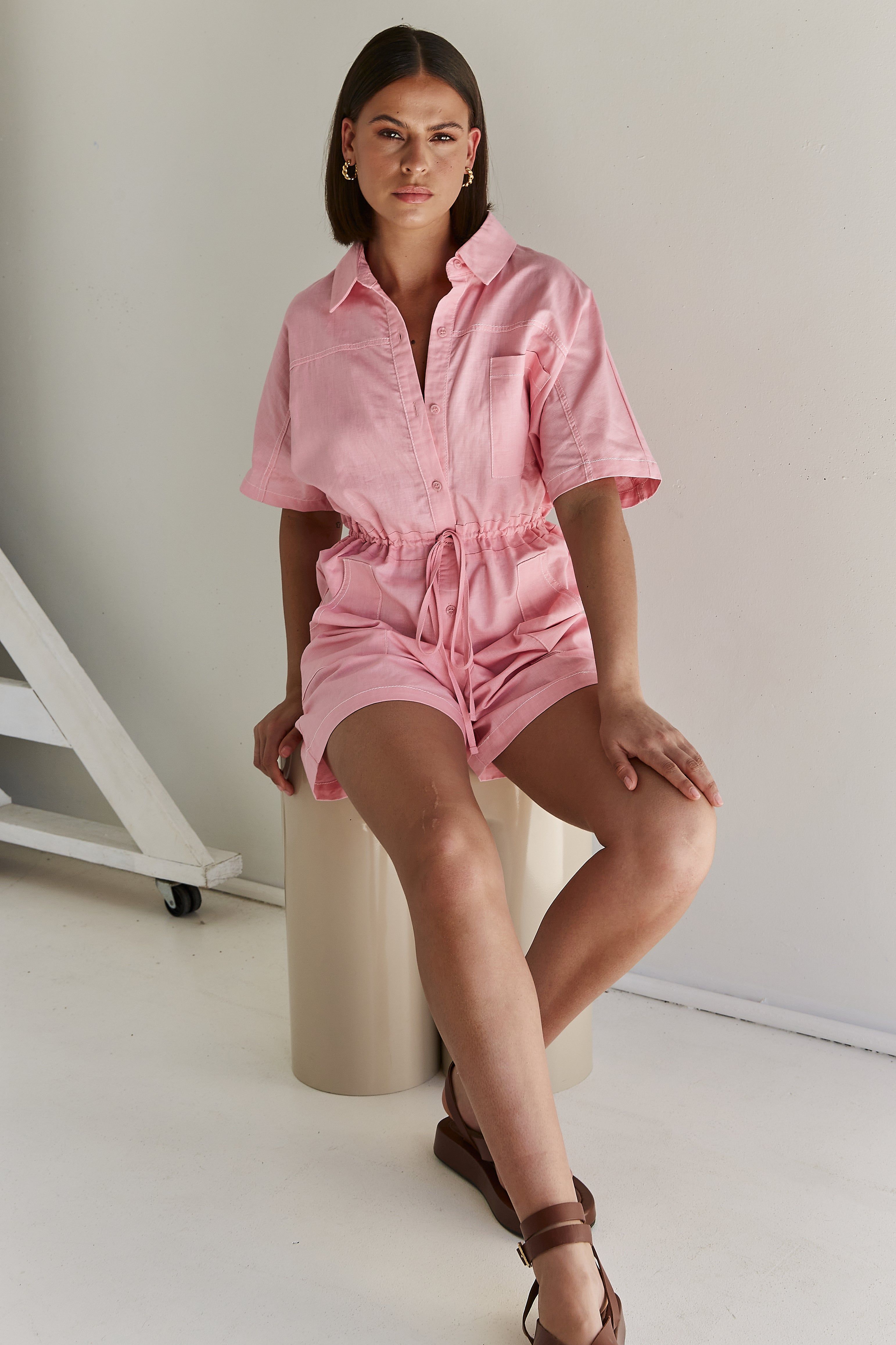 Nelle Playsuit (Pink) sold by Runway Scout product image thumbnail 4