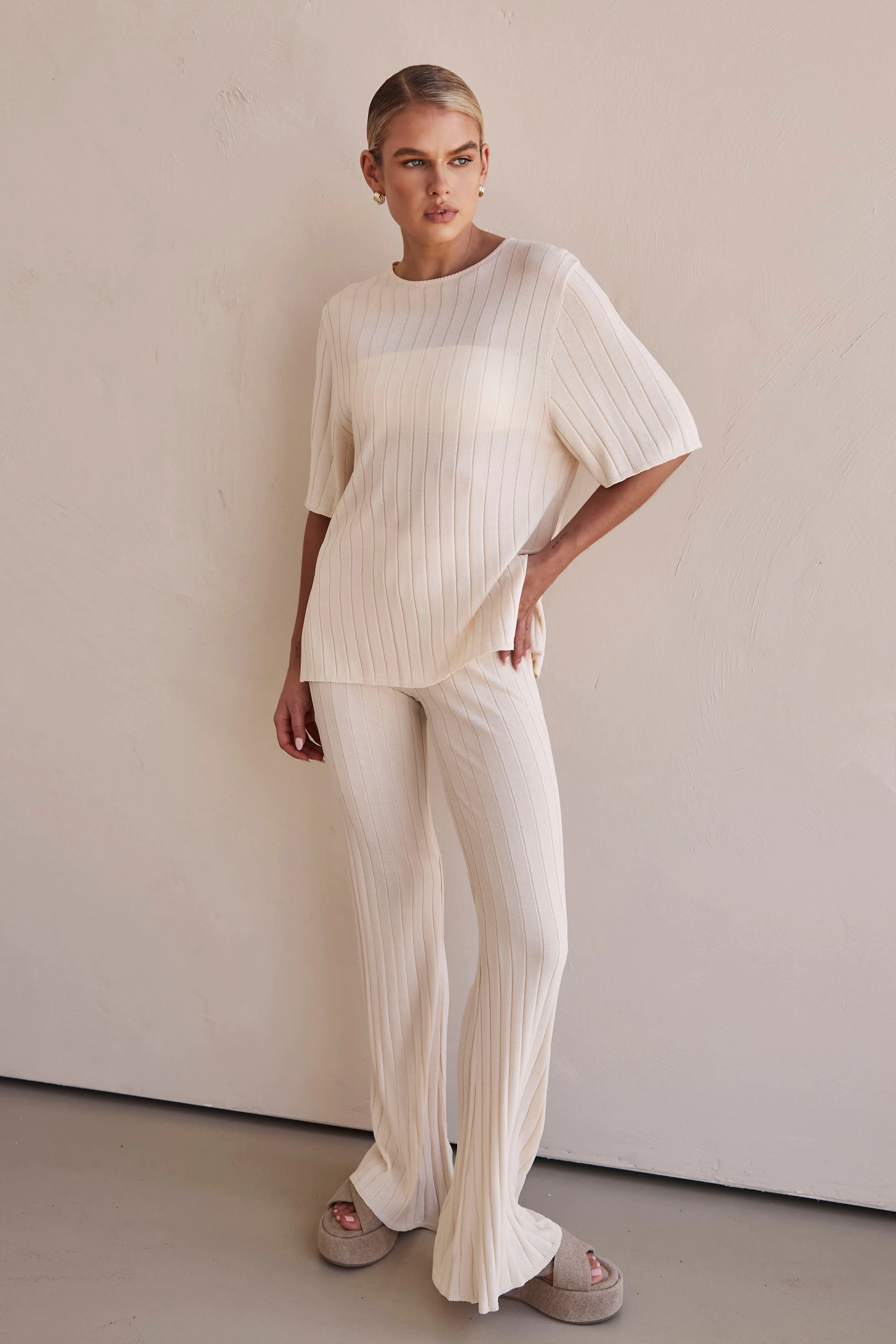 Venice Knit Pant (Cream) sold by Runway Scout product image thumbnail 3
