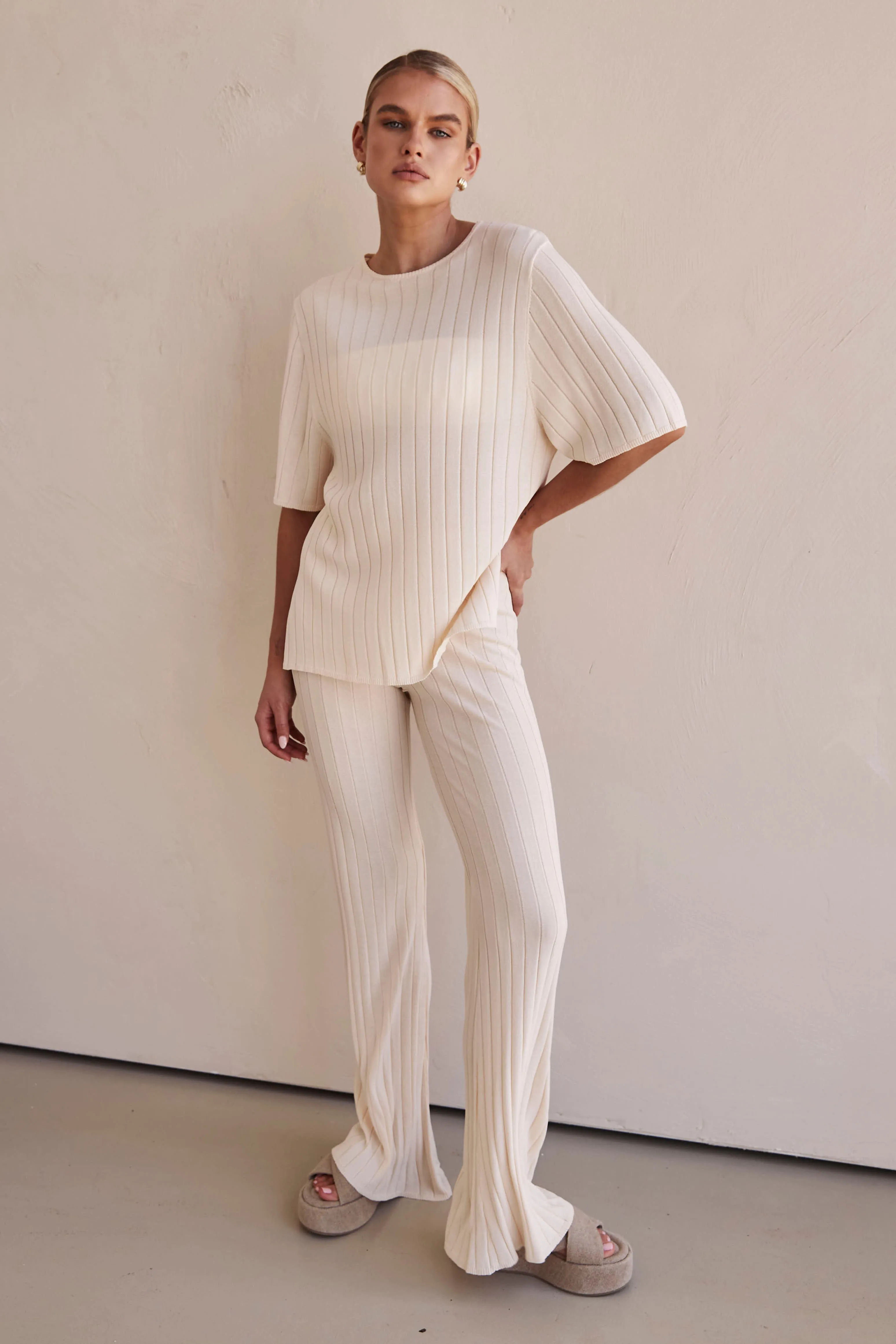 Venice Knit Pant (Cream) sold by Runway Scout product image thumbnail 2