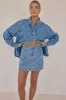 Courtney Denim Mini Skirt (Blue) sold by Runway Scout