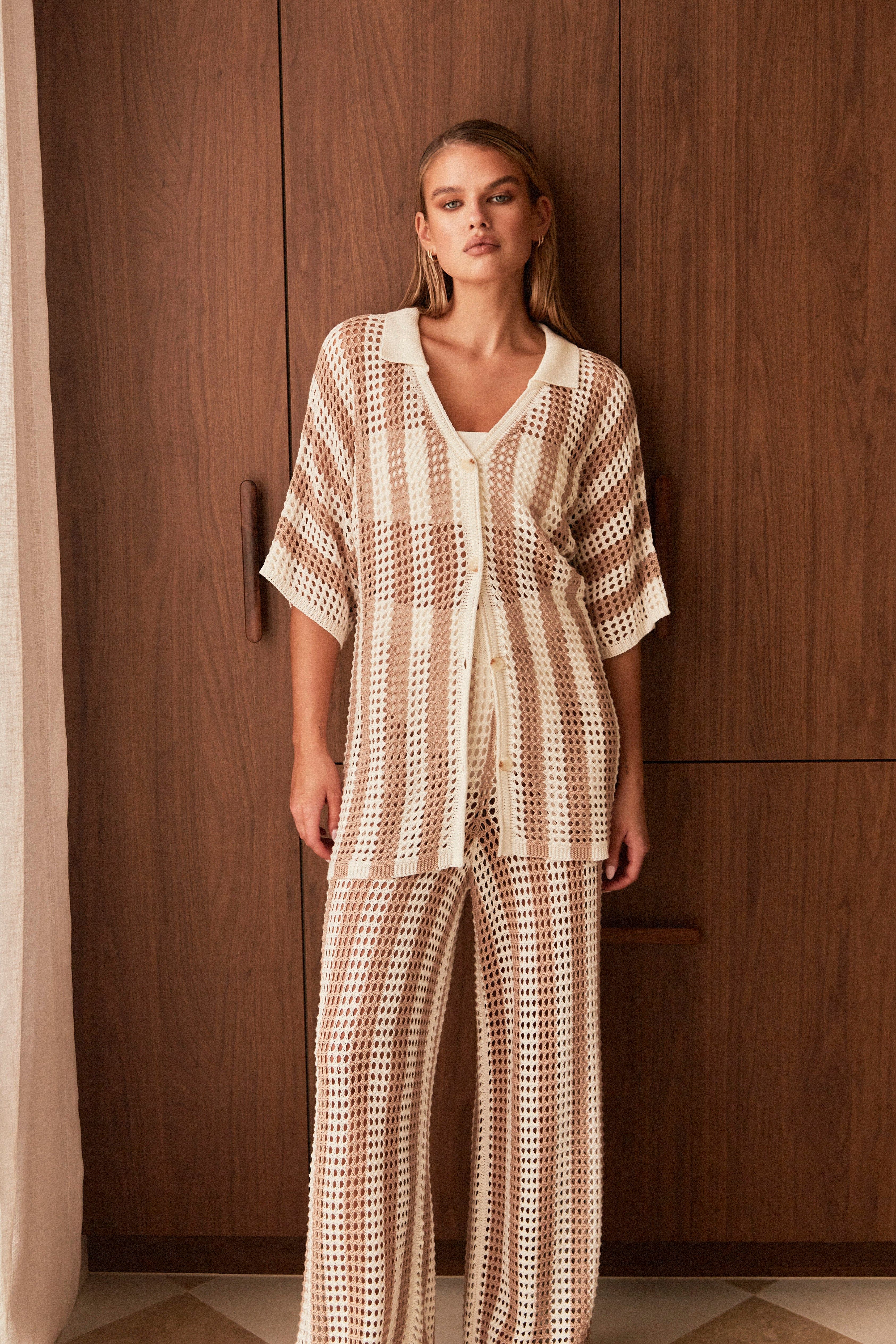 Mirage Knit Shirt (Beige) sold by Runway Scout product image thumbnail 4