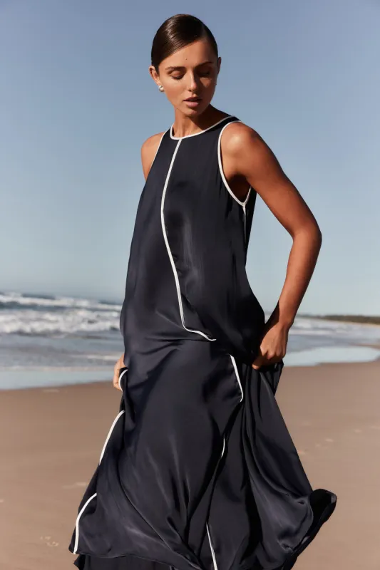Palos Maxi Dress (Navy) sold by Runway Scout
