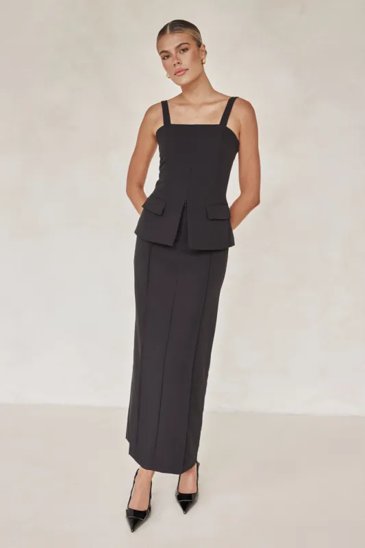 Daine Maxi Skirt (Black) sold by Runway Scout