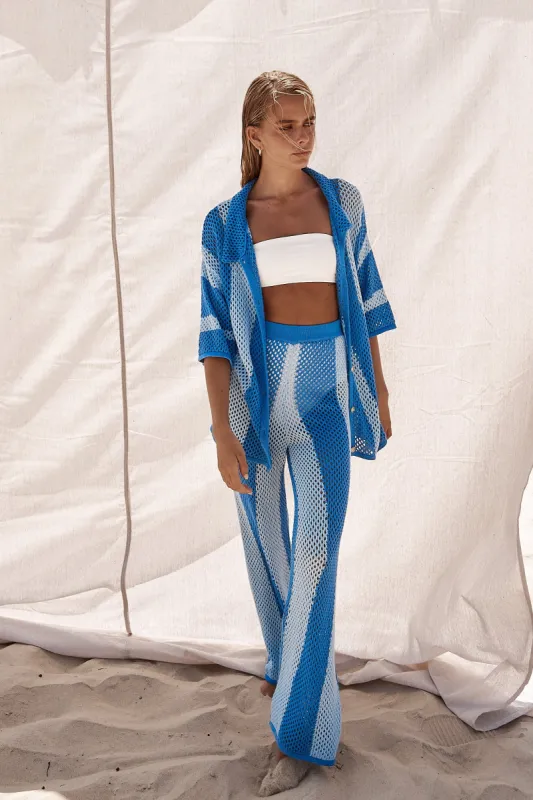 Maison Knit Pant (Blue) sold by Runway Scout