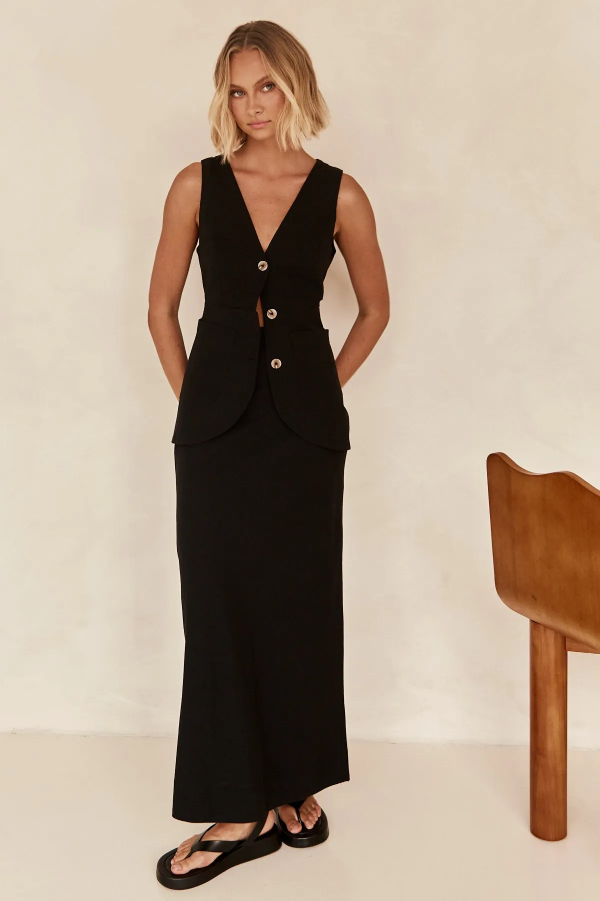 Ahri Maxi Skirt (Black) sold by Runway Scout