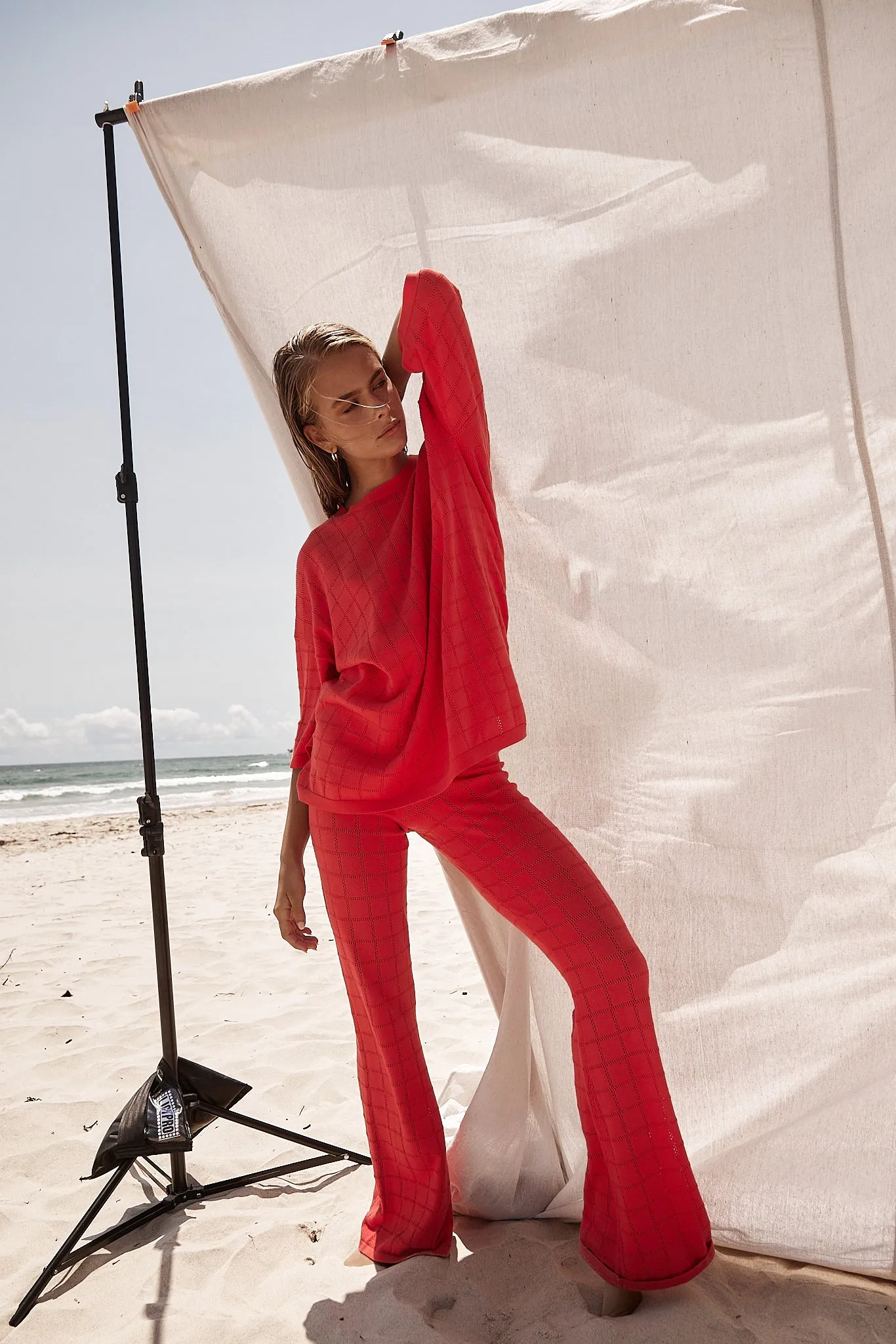 Aime Knit Pants (Red) sold by Runway Scout