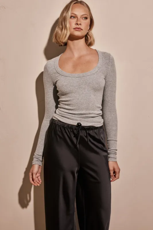 Harlan Ribbed Top (Grey) sold by Runway Scout