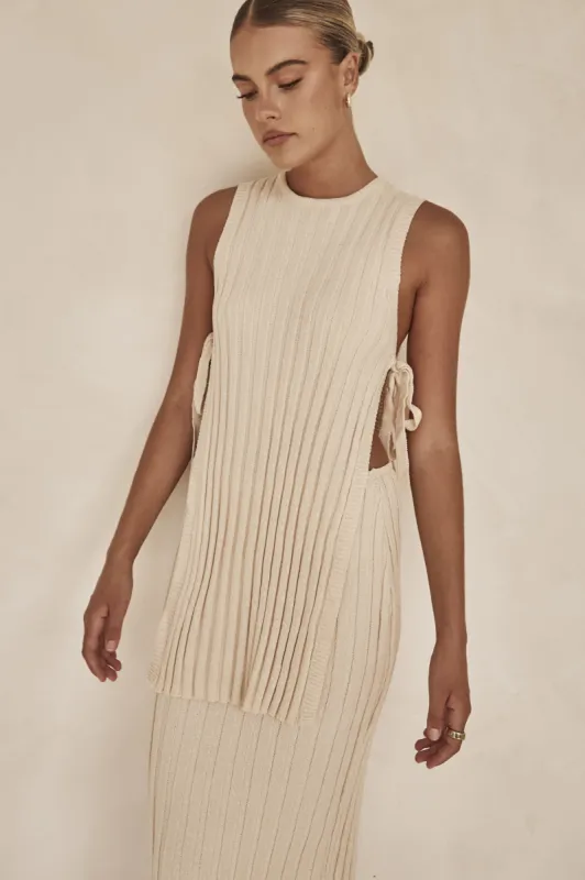 Baha Knit Top (Beige) sold by Runway Scout