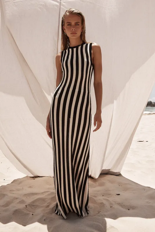 Leon Knit Maxi Dress (Black) sold by Runway Scout
