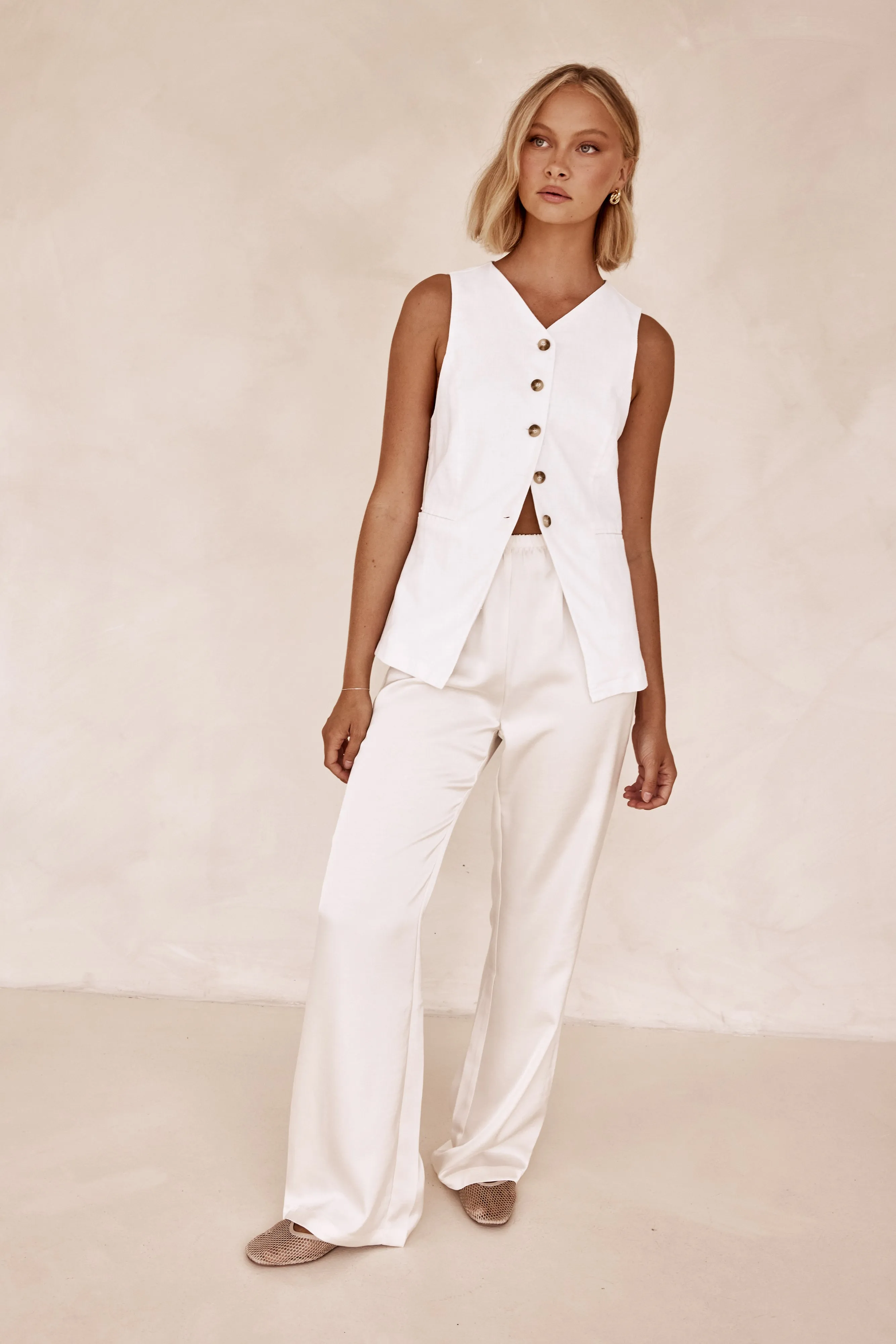 Madden Vest (White) sold by Runway Scout product image thumbnail 3