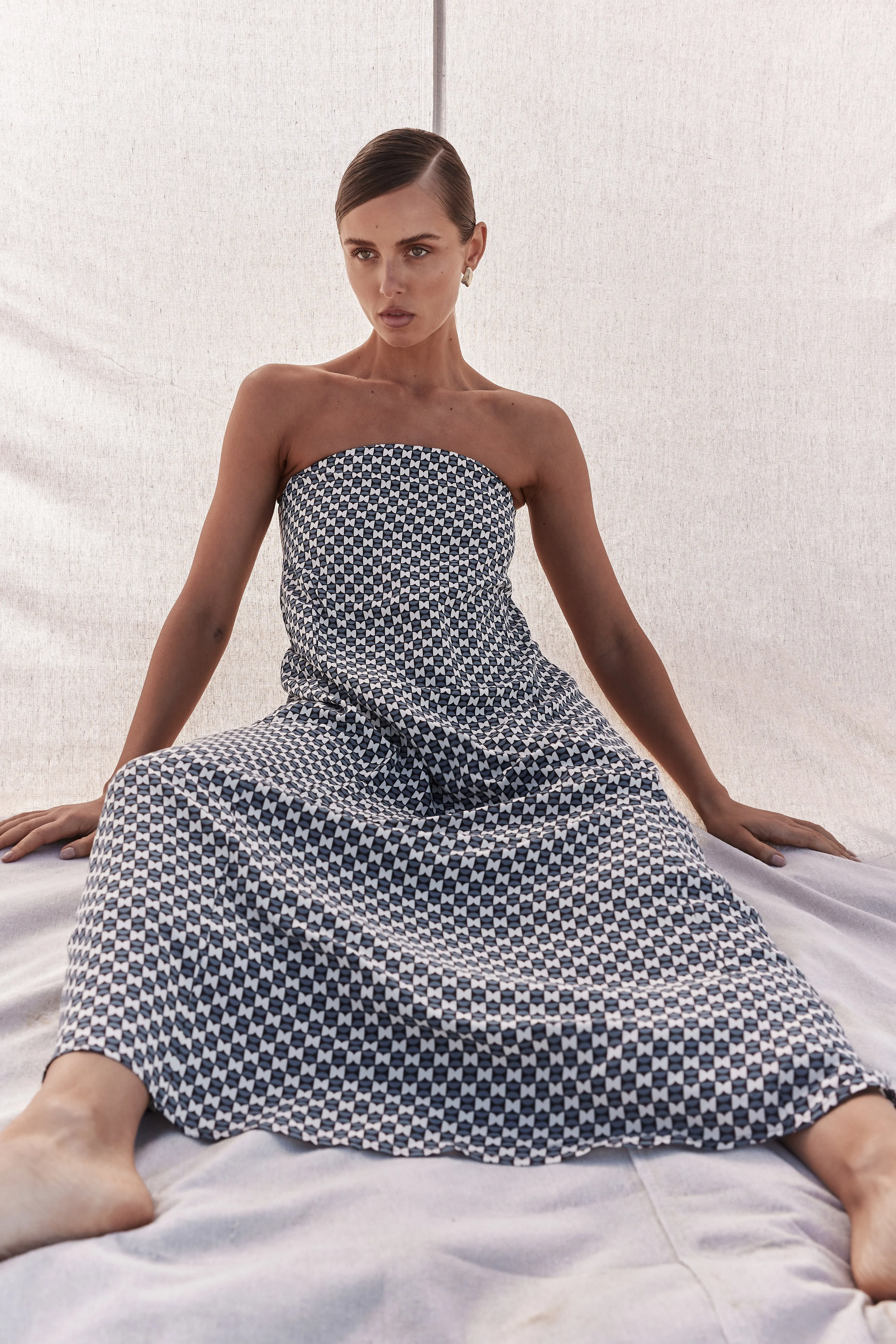 Kesia Maxi Dress (Blue) sold by Runway Scout