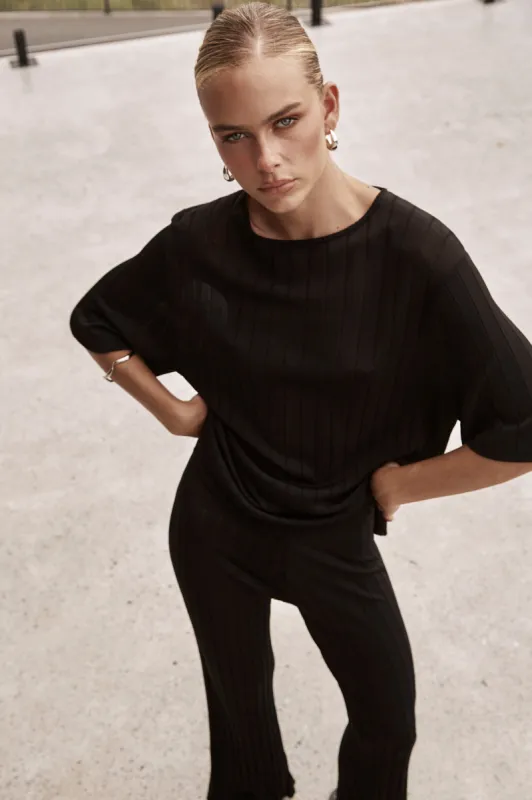 Venice Knit Top (Black) sold by Runway Scout