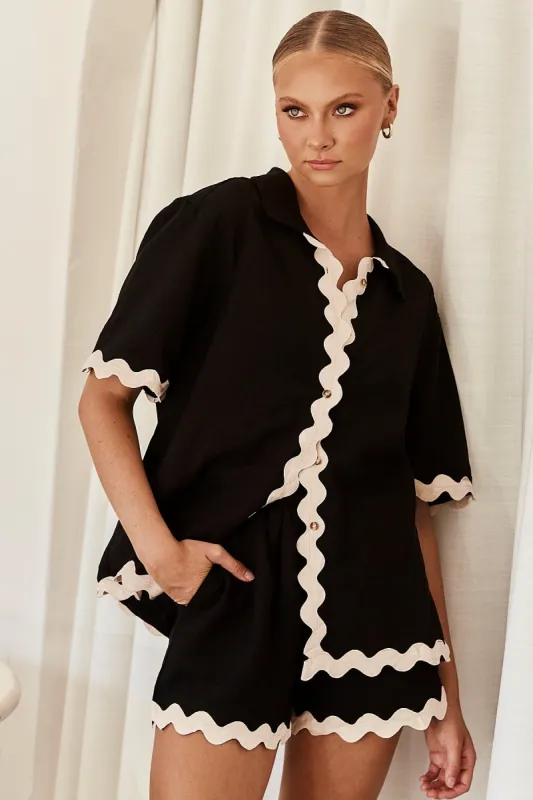 Cedar Shirt (Black) sold by Runway Scout