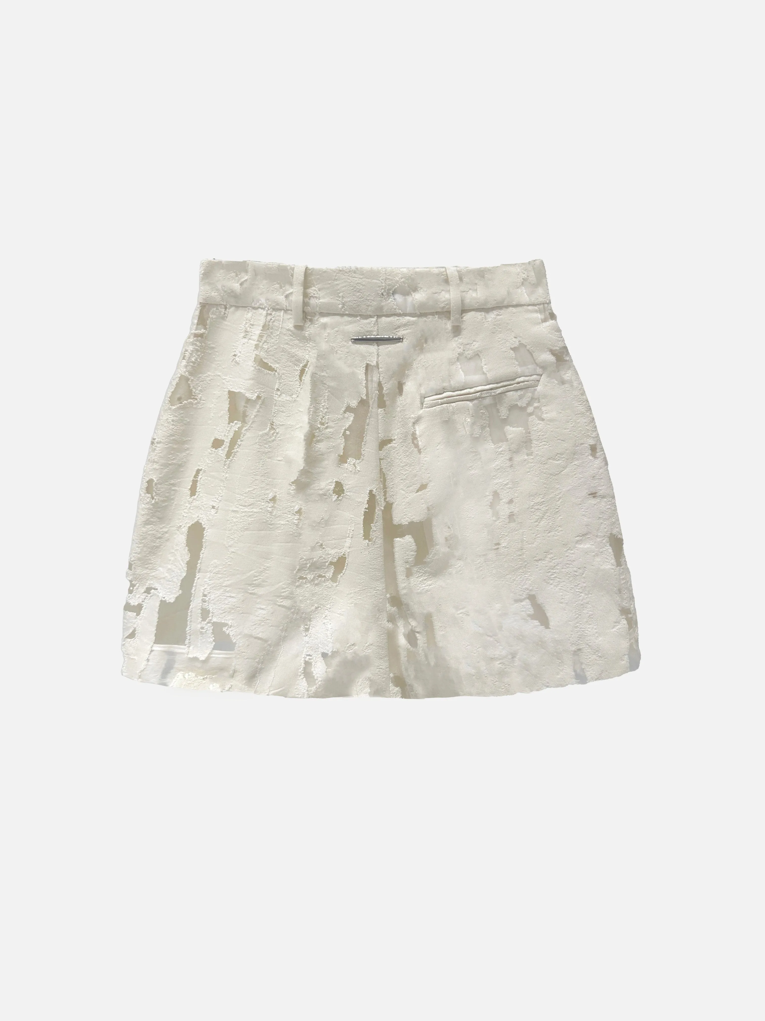 TORN MINI SKIRT - IVORY sold by GRACE LING product image thumbnail 3