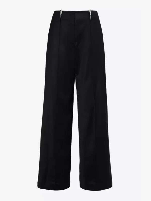 CLAW BELT LOOP TAILORED TROUSERS - BLACK sold by GRACE LING
