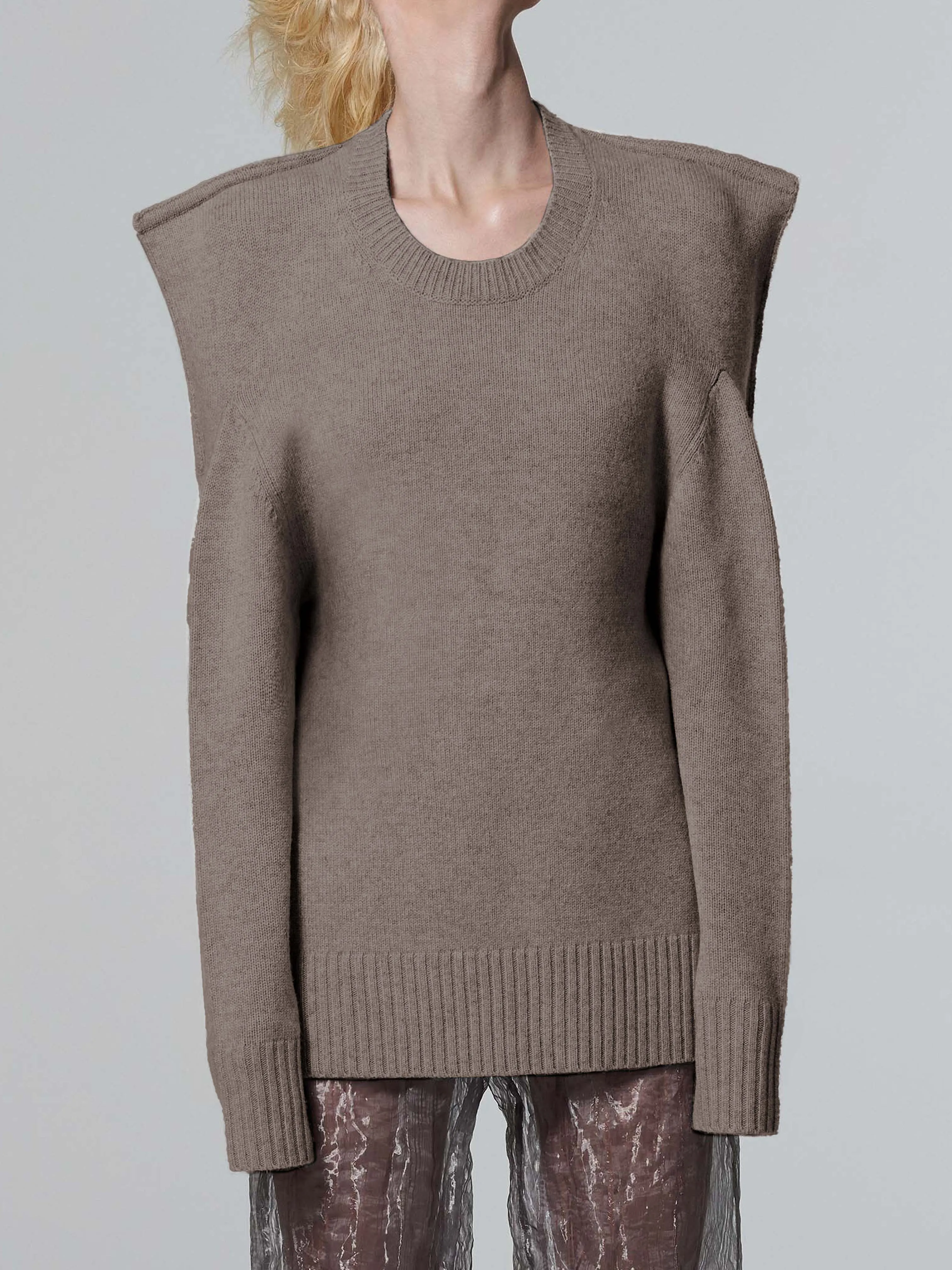 SQUARE SWEATER - BROWN GREY sold by GRACE LING