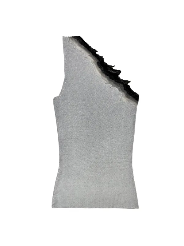 FLAME ONE SHOULDER TOP - ASH sold by GRACE LING