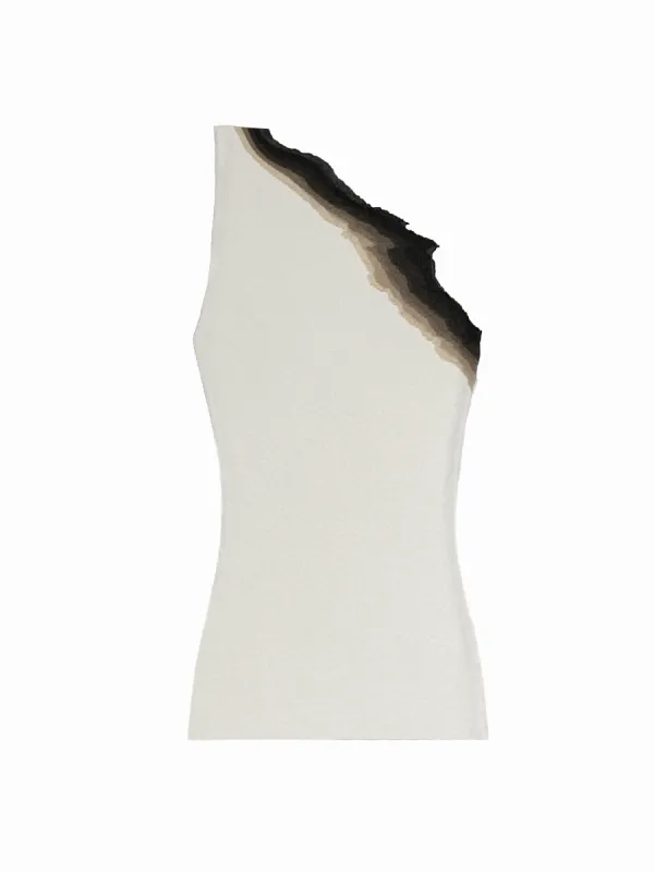 FLAME ONE SHOULDER TOP - IVORY sold by GRACE LING