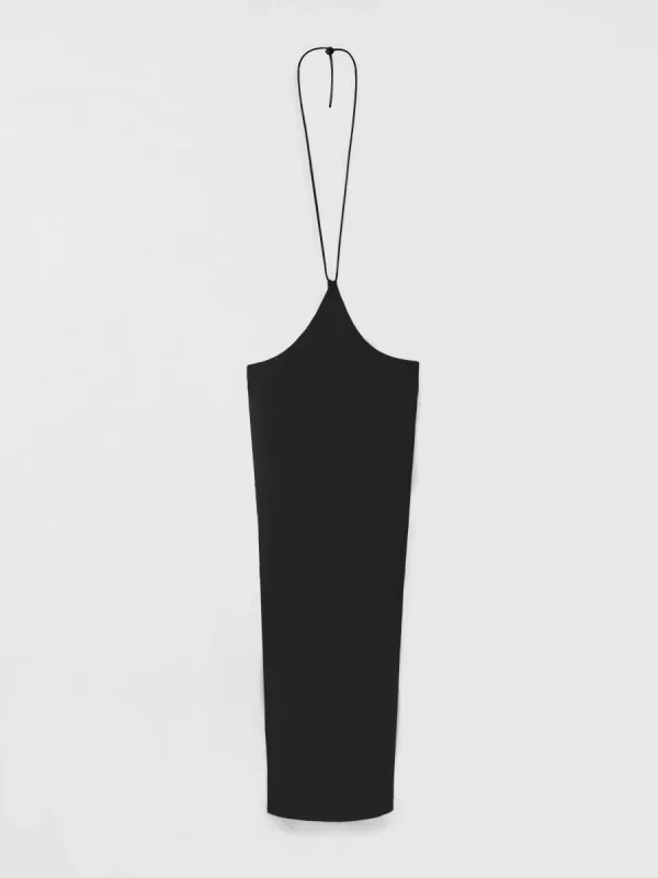 LOGO TAG TIE PILLAR SKIRT - BLACK (Pre-Order) sold by GRACE LING