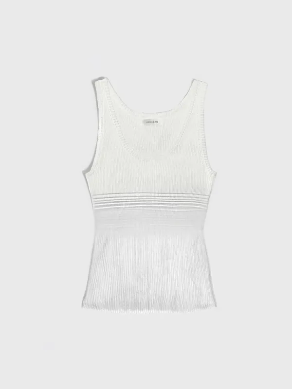 EVANESCENT TANK TOP - SNOW sold by GRACE LING