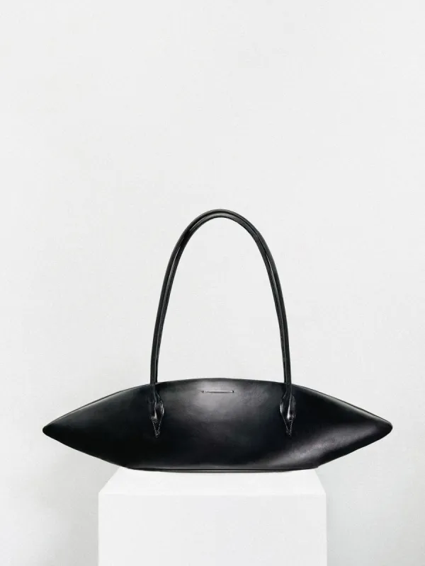 SPACESHIP LEATHER BAG - BLACK made by GRACE LING