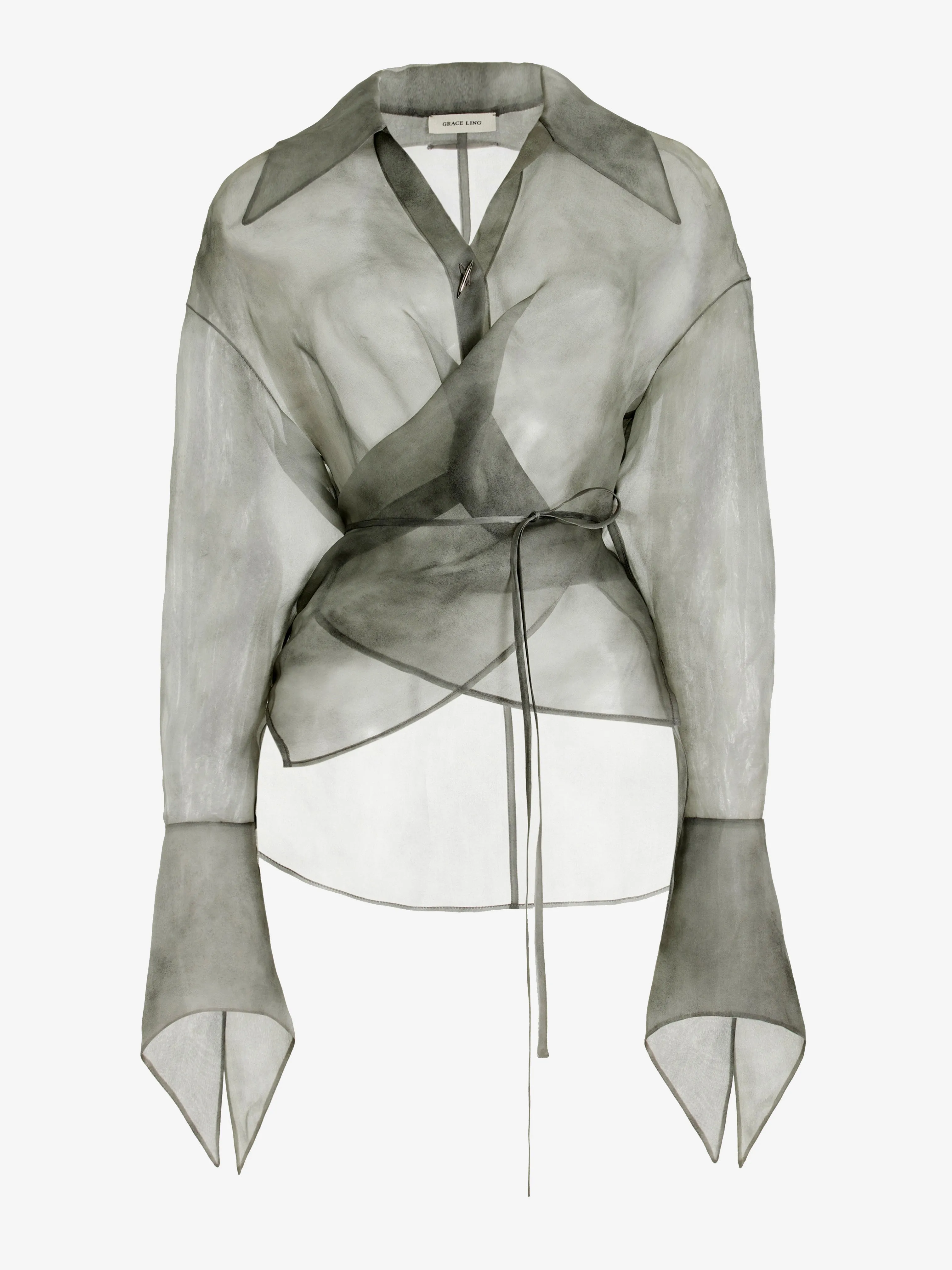 FOG STITCHES WRAP SHIRT IN SILK ORGANZA sold by GRACE LING product image thumbnail 4