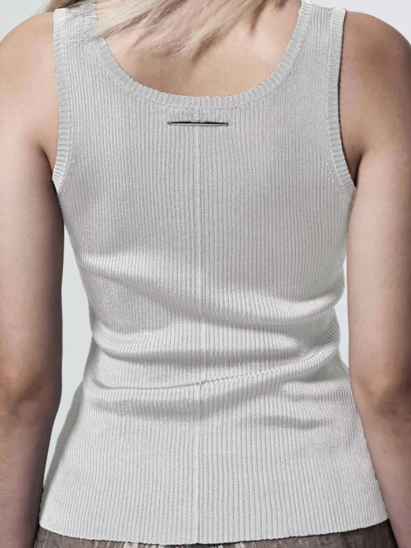 RIBBED-KNIT COLUMN TANK TOP - IVORY sold by GRACE LING
