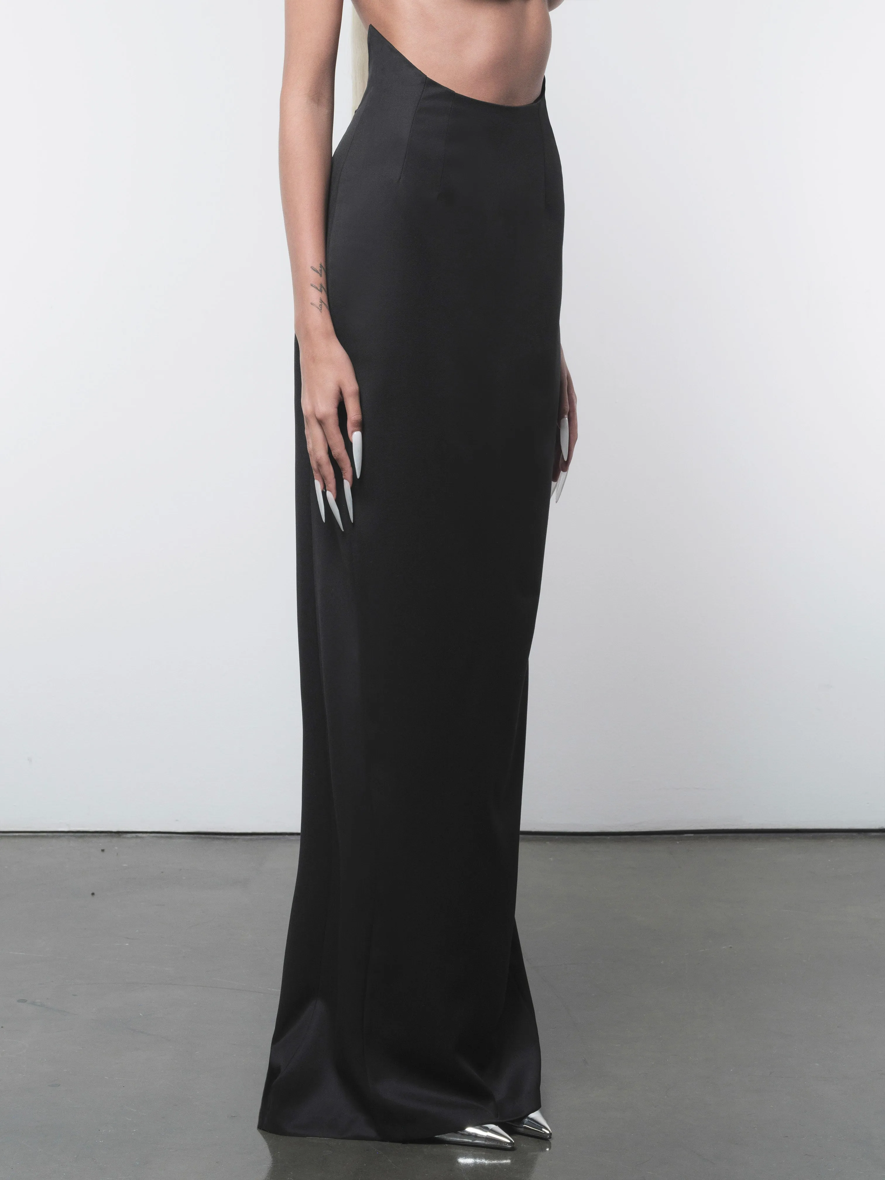 HIGH-WAISTED CRESCENT MAXI SKIRT sold by GRACE LING