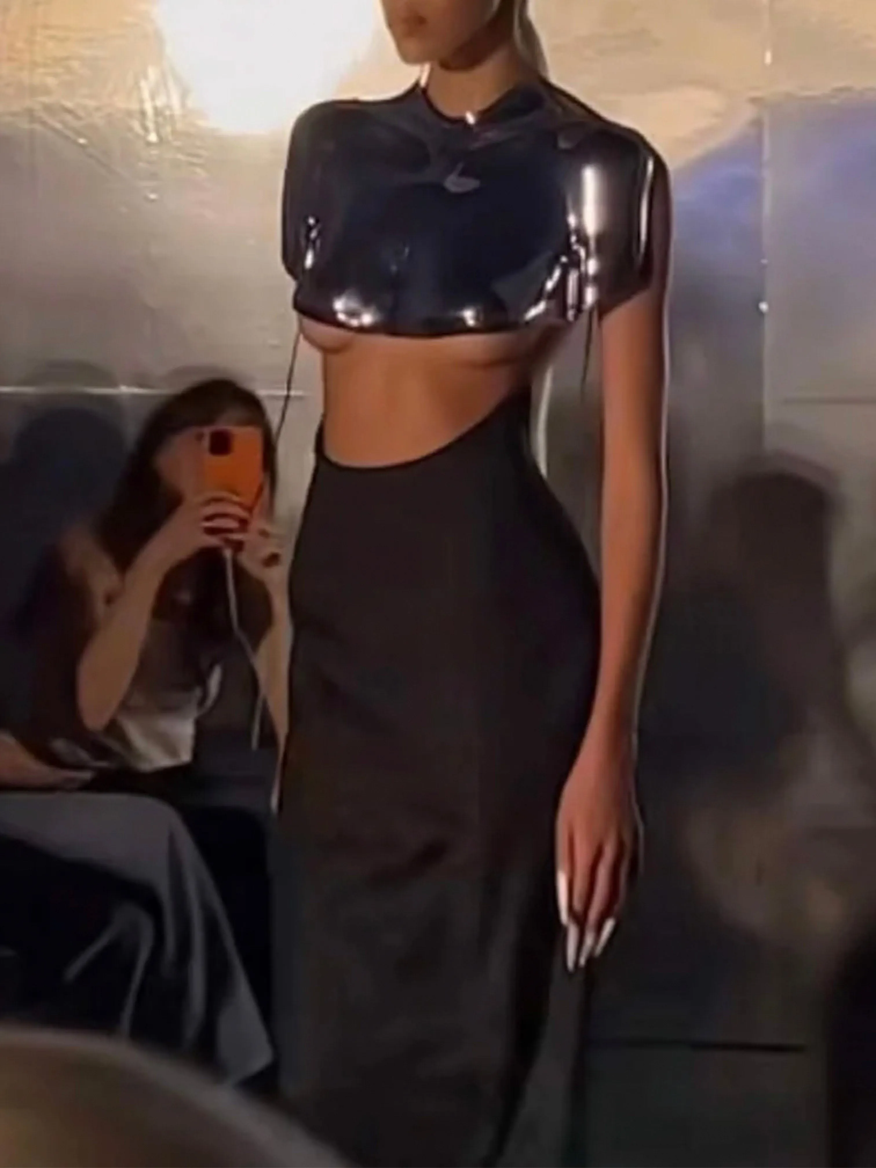 HIGH-WAISTED CRESCENT MAXI SKIRT sold by GRACE LING product image thumbnail 4