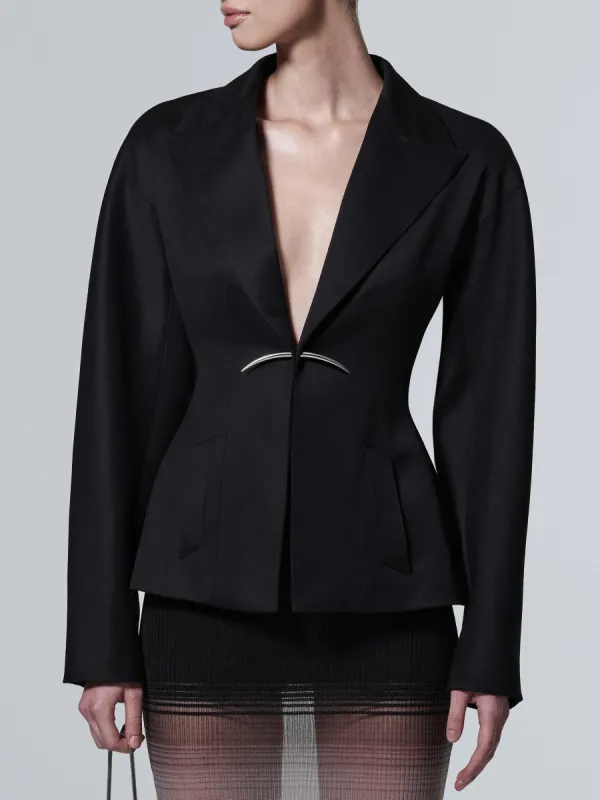 PIERCED VERTEBRAE WOOL BLAZER sold by GRACE LING