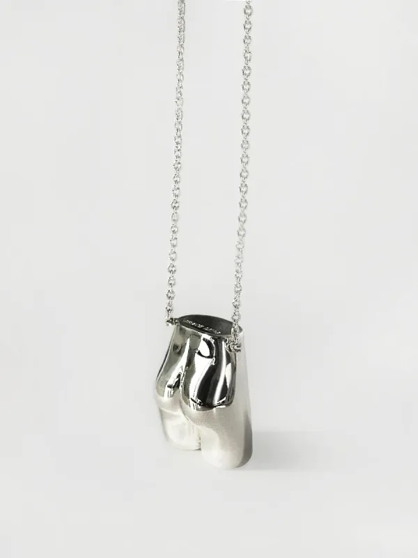 PETITE BUTT NECKLACE - SILVER sold by GRACE LING