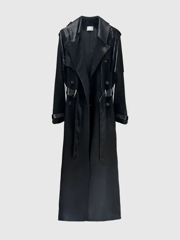 CLAW LIQUID TAILORED TRENCH - BLACK LIQUID sold by GRACE LING