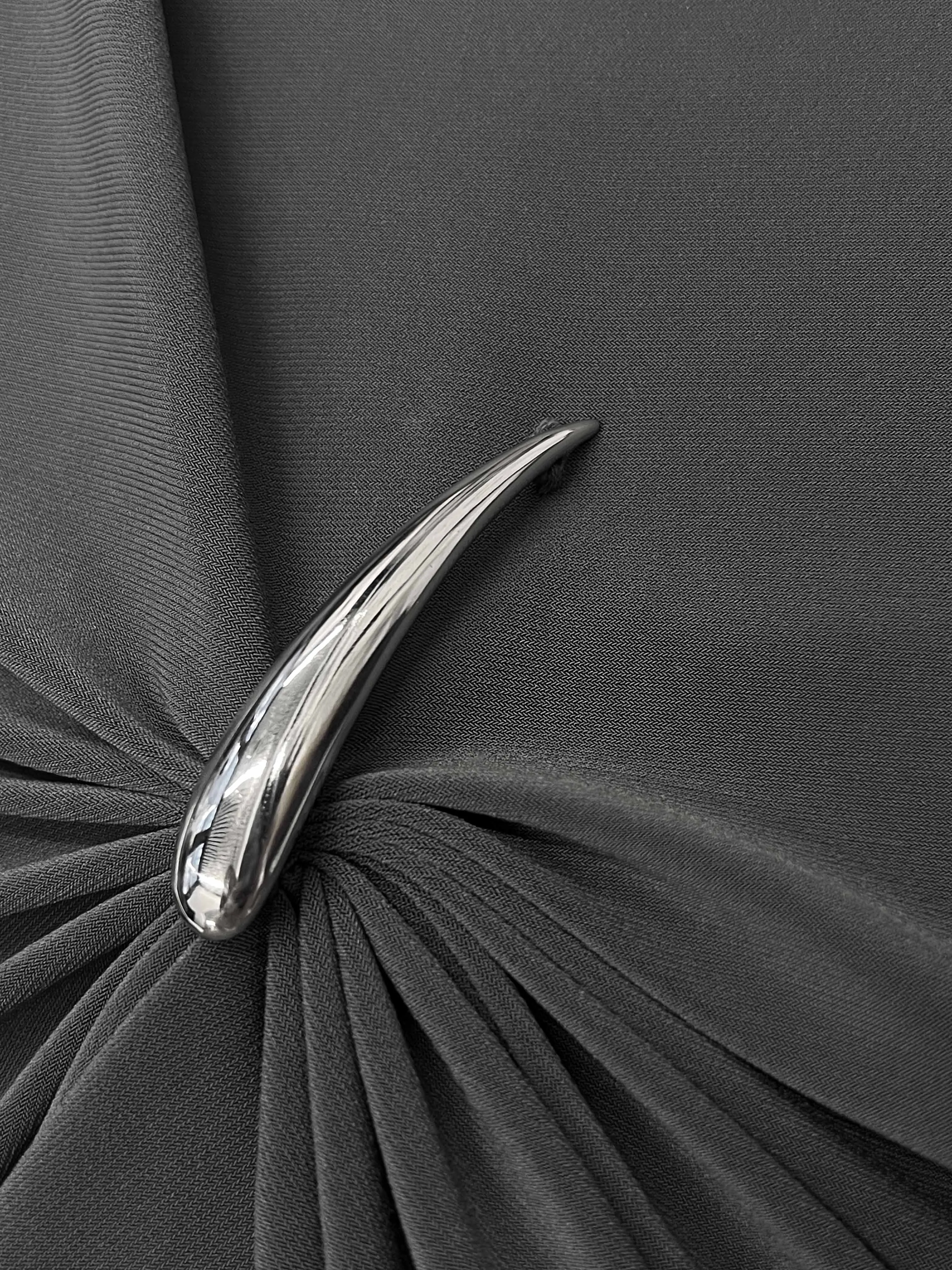 CLAW DRAPED LONG SLEEVE TOP - GREY sold by GRACE LING product image thumbnail 2